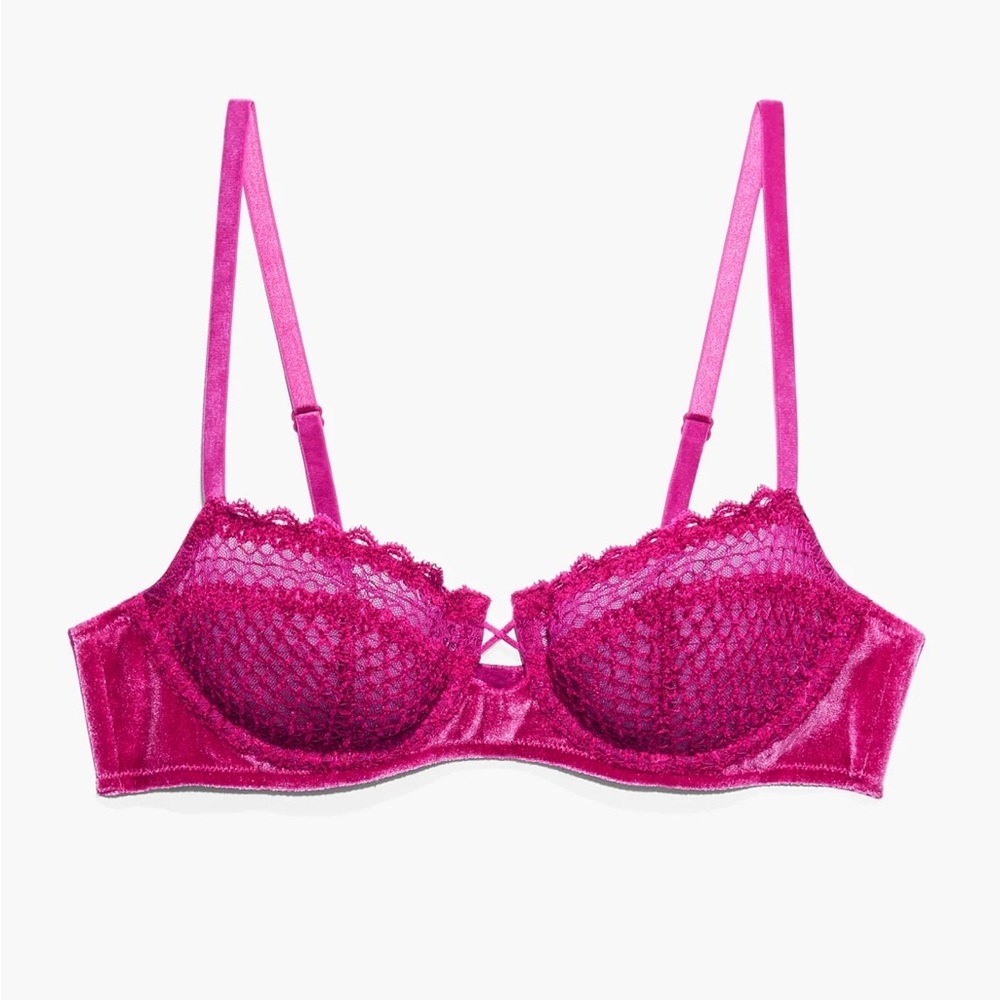 Savage X Fenty Purple Heat Velvet Vixen Unlined Balconette Bra - Picture 6 of 11